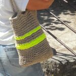 Sac tote bag en ficelle fluo fait main confectionné au crochet