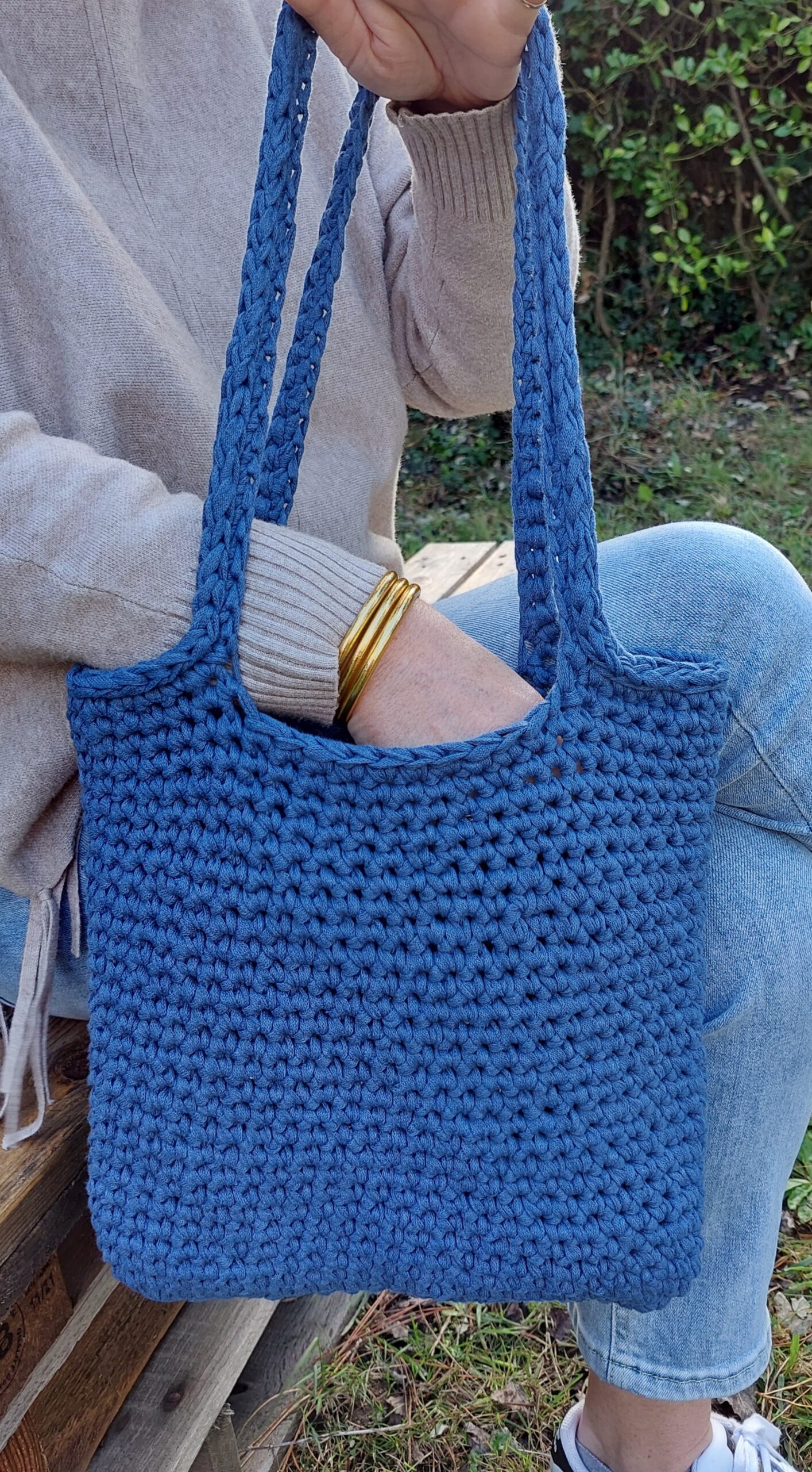 Photophore en ficelle de jute fait main confectionné au crochet