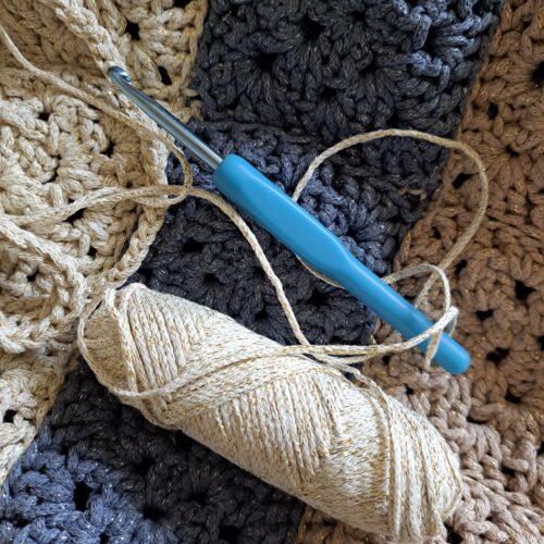 Sac “granny square” lurex fait main confectionné au crochet